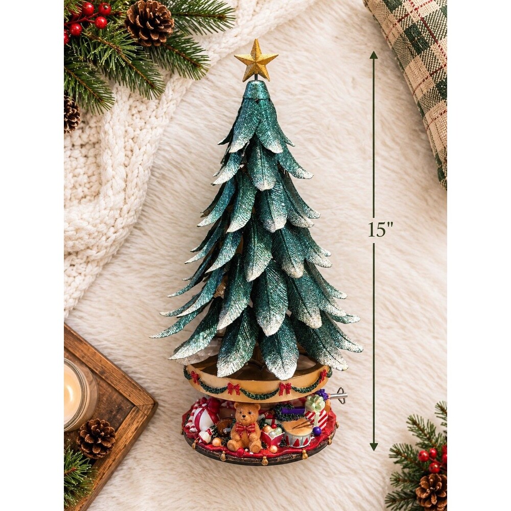 Partylite Glowing Christmas Tree Tealight Candle Holder Music Box P7920 VIDEO